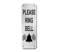 SINMAO House Numbers Plaques Anthracite Grey-Attention Please Doorbell Sign for Front Door,Polite Notice Ring Door Sensor,Aluminium Metal Products