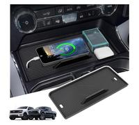 Sinminou Center Console Organizer Compatible with 2021-2025 Ford F150/2022-2024 Ford F150 Lightning XLT Accessories, Hidden Panel Secret Pocket Lid with USB Port(Fits Front Shifter Open Pocket)