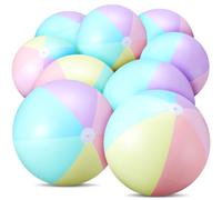Sinmoe 12 Pcs Inflatable Beach Balls Bulk Pastel Color Jumbo Big Macaron Beach Balls Kids Summer Swimming Party Favor Water Games(18 Inch)