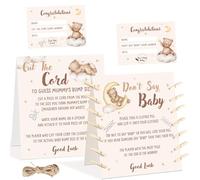 Sinmoe 2 Baby Shower Games for 20 Player, Dont Say Baby and Cut The Cord Games Bear Theme Baby Shower Games for Boy, Girl, Unisex Gender Reveal Parties and Baby Shower Party Favors