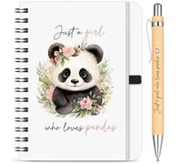 Sinmoe 2 Pcs Panda Gifts Set for Women Panda Lovers Includes Just a Girl Who Loves Pandas Notebooks & Pandas Bamboo Pen Animal Lovers Birthday Stationery Gift for Girls Friends BFF Besties Office Home