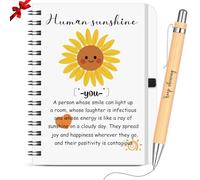 Sinmoe 2 Pcs Thank You Gifts for Women, Human Sunshine Gift Set Appreciation Gifts, Coil Notebook Neutral Pen, Birthday Graduation Thanksgiving Christmas for Colleagues Employees Friend Mom Teacher