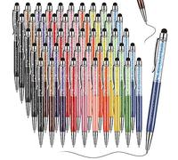 Sinmoe 20 Pcs Employee Motivational Quotes Pens with Stylus Tip 2 in 1 Crystal Diamond Retractable Inspirational Ballpoint Pen Black Ink Crystal Pens for Adults Nurse Teacher School Office Graduation