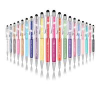 Sinmoe 20 Pcs Thank You Crystal Stylus Pen Inspirational Quotes Touch Screen Ballpoint Motivational Diamond Pen with Stylus Tip 1.0 mm Black Ink for Women Men Teacher School Office Gifts