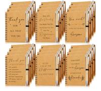 Sinmoe 24 Sets Inspirational Spiral Notebook Sets Teacher Appreciation Gifts Inspirational Journals with Bamboo Ballpoint Pens Bulk Motivational Thank You Gift for Employee Nurse Women Team Coworker