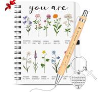 Sinmoe 3 Pcs Christian Gifts for Women Included Bible Verse Coil Notebook Inspirational Pen and Cross Keychain Religious Gifts for Birthday Church Christmas