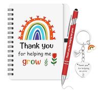 Sinmoe 3 Pcs Thank You Gifts for Teacher Personalised Teacher Appreciation Gifts Set Includes Coil Notebook Keychain Neutral Pen Graduation Leaving Christmas Thanksgiving Presents from Students