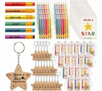 Sinmoe 50 Sets End of Term School Leaver of 2026 Class Gifts for Students from Teachers Include Positive Affirmation Card Star Keychains Rainbow Pencils Teacher to Leaver Gifts (Star Keep Shining)
