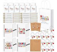 Sinmoe 60 Pcs Teacher Appreciation Gifts Bulk 12 A6 Spiral Notebooks 12 Teacher Gift Bags 12 Thank You Cards 12 Keychains and 12 Pens for Women Men Graduation Appreciation Week Office Supplies