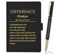 Sinmoe Employee Appreciation Thank You Gifts Christmas Leather Notebook and Pen Set New Job Leaving Gifts for Men Women Volunteer Team Colleague Coworker Teacher Office(Black,Awesome)