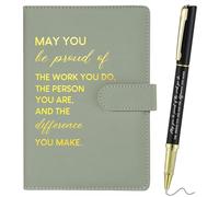 Sinmoe Employee Appreciation Thank You Gifts Christmas Leather Notebook and Pen Set New Job Leaving Gifts for Men Women Volunteer Team Colleague Coworker Teacher Office(Olive Green,Difference)