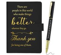 Sinmoe Employee Appreciation Thank You Gifts Christmas Leather Notebook and Pen Set New Job Leaving Gifts for Men Women Volunteer Team Colleague Coworker Teacher Office(Black,Better)