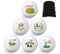 Sinmoe Golf Ball Gift Set Funny Novelty Golfer Present for Men Dad Golfing Fan, One Standard Size Unit(6 Pcs, Birthday)