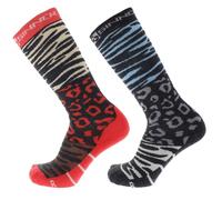 Sinner Animal Ski Socks Double Pack: Coral/Turquoise: 39-41 Size: 39-4