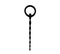 Sinner Gear Silicone Penis Plug with Ring, Black, Diameter Length 16 cm and Insert 12 cm, Urethral Sounds
