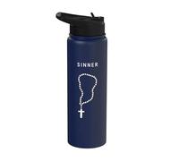 Sinner Rosary - Minimalist Christian Religious Prayer Chain Stainless Steel Insulated Water Bottle