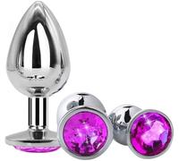 Sinners Den 3 PCS Butt Plug, Stainless Steel Non Slip Anal Plug in 3 Sizes, Anal Plugs Trainer Kit, Comfortable Set for Beginner & Advanced, Anal Sex Toys for Men, Anal Toys for Women
