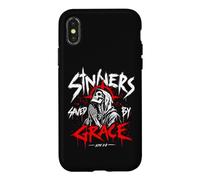 Sinners Saved by Grace Christian Skeleton Ephesians 2:8 Case for iPhone X/XS
