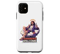 Sinners Welcome Jesus Saves Funny Christian Faith Quote Case for iPhone 11