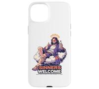 Sinners Welcome Jesus Saves Funny Christian Faith Quote Case for iPhone 15 Plus