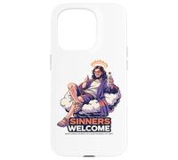 Sinners Welcome Jesus Saves Funny Christian Faith Quote Case for iPhone 15 Pro