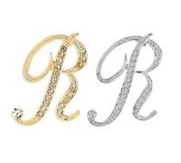 SINNKYA-Z Woman’s 26 Letter Initial Brooch Pins, Gold Clear Crystal Rhinestone Breastpins Letter Stocking Pins for gifts, 2IN, Metal, clear crystal