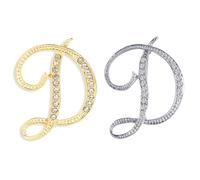 SINNKYA-Z Woman’s 26 Letter Initial Brooch Pins, Gold Clear Crystal Rhinestone Breastpins Letter Stocking Pins for gifts, 2IN, Metal, clear crystal