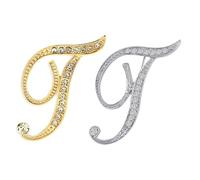 SINNKYA-Z Woman’s 26 Letter Initial Brooch Pins, Gold Clear Crystal Rhinestone Breastpins Letter Stocking Pins for gifts, 2IN, Metal, clear crystal