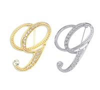 SINNKYA-Z Woman’s 26 Letter Initial Brooch Pins, Gold Clear Crystal Rhinestone Breastpins Letter Stocking Pins for gifts, 2IN, Metal, clear crystal