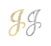 SINNKYA-Z Woman’s 26 Letter Initial Brooch Pins, Gold Clear Crystal Rhinestone Breastpins Letter Stocking Pins for gifts, 2IN, Metal, clear crystal