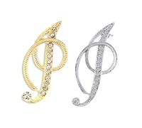 SINNKYA-Z Woman’s 26 Letter Initial Brooch Pins, Gold Clear Crystal Rhinestone Breastpins Letter Stocking Pins for gifts, 2IN, Metal, clear crystal