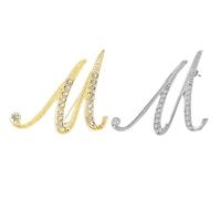 SINNKYA-Z Woman’s 26 Letter Initial Brooch Pins, Gold Clear Crystal Rhinestone Breastpins Letter Stocking Pins for gifts, 2IN, Metal, clear crystal