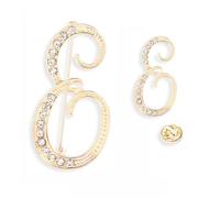SINNKYA-Z Woman’s 26 Letter Initial Brooch Pins, Gold Clear Crystal Rhinestone Breastpins Letter Stocking Pins for gifts 2size/package, Metal, clear crystal