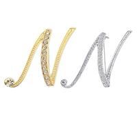 SINNKYA-Z Woman’s 26 Letter Initial Brooch Pins, Gold Clear Crystal Rhinestone Breastpins Letter Stocking Pins for gifts, 2IN, Metal, clear crystal