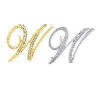 SINNKYA-Z Woman’s 26 Letter Initial Brooch Pins, Gold Clear Crystal Rhinestone Breastpins Letter Stocking Pins for gifts, 2IN, Metal, clear crystal