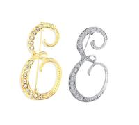 SINNKYA-Z Woman’s 26 Letter Initial Brooch Pins, Gold Clear Crystal Rhinestone Breastpins Letter Stocking Pins for gifts, 2IN, Metal, clear crystal