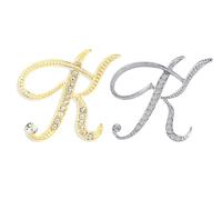 SINNKYA-Z Woman’s 26 Letter Initial Brooch Pins, Gold Clear Crystal Rhinestone Breastpins Letter Stocking Pins for gifts, 2IN, Metal, clear crystal