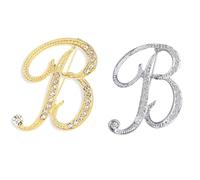 SINNKYA-Z Woman’s 26 Letter Initial Brooch Pins, Gold Clear Crystal Rhinestone Breastpins Letter Stocking Pins for gifts, 2IN, Metal, clear crystal