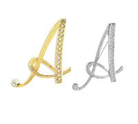 SINNKYA-Z Woman’s 26 Letter Initial Brooch Pins, Gold Clear Crystal Rhinestone Breastpins Letter Stocking Pins for gifts, 2IN, Metal, clear crystal
