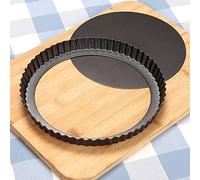 Sinnsally Quiche Pan,22cm/8.7in Flan Tins with Loose Base,Fluted Tart Tin Flan Case Tin Removable Loose Bottom,Mini Tart Mould Tins for Baking,Pie Dish Round Deep Dish