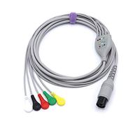 Sino-k Compatible whith AAMII ECG Cable 5 Leadwires General 6-pin Dirrect Connector Snap