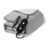 Sino Salected 12V/24V Heated Car Blanket, Electric Blanket Flannel Heating Throw for Car, SUV, RV, Camping, 60" x 44", Hi/M/Lo Heating Settings, Auto-Off Timer,Grey