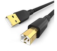 Sinoacc 2M Printer Cable to USB 2.0, 480Mbps High Speed USB A to USB B Cable Compatible with HP Canon Brother Samsung Dell Epson Lexmark Xerox Scanner Printer - Gold-Plated Connectors, Braided