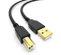 Sinoacc USB A to USB B 2.0 Printer Cable High Speed USB B Cable Cord Compatible with HP Canon Dell Epson Brother Lexmark Xerox Piano DAC and More, Gold-Plated Connectors, Black, 1.5M