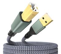 Sinoacc USB A to USB B Printer Cable 480Mbps High Speed Cable Cord Compatible with HP Canon Dell Epson Brother Lexmark Xerox Piano DAC Keyboard DJ Controller and More - Gold-Plated, Nylon Braided, 1M