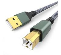 Sinoacc USB A to USB B Printer Cable 480Mbps High Speed Nylon Braided Scanner Printer Cable Compatible with HP Canon Dell Epson Brother Piano DAC Midi Keyboard - Gold-Plated Connectors, Braided, 2M