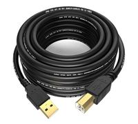 Sinoacc USB Printer Cable 4.5M, USB A to USB B 2.0 High Speed Printer to USB Cable Compatible with HP Canon Dell Epson Brother Lexmark Xerox Piano DAC Keyboard DJ Controller and More - Black