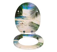 Sinobath Toilet Seat with Soft-Close Mechanism, MDF Wooden Core, Soft Close Hinge