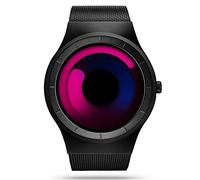 SINOBI Business Watches Men Fashion Original Design Watch Men Steel Mesh Men's Watch Clock Relogio Masculino Creative Wristwatch (S9807G-Black/Red)