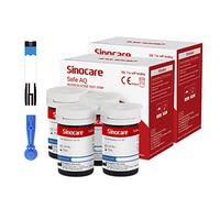 Sinocare 100pcs Blood Glucose Test Strips & 100pcs Lans., Blood Sugar Test Strips for Safe AQ Smart and Safe AQ Voice (Safe AQ Strips- 100)